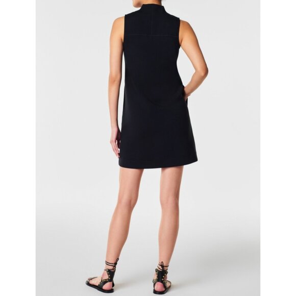 Spanx AirEssentials V-Neck Mini Dress Very Black Sleeveless Traveling Comfort S - Picture 6 of 14